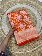 Prebook | Fanta Orange 100% Pure Banarasi Katan Silk Tilfi Meenakari Saree