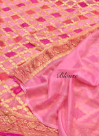 Pink 100% Pure Banarasi Khaddi Georgette RANGKAAT Saree