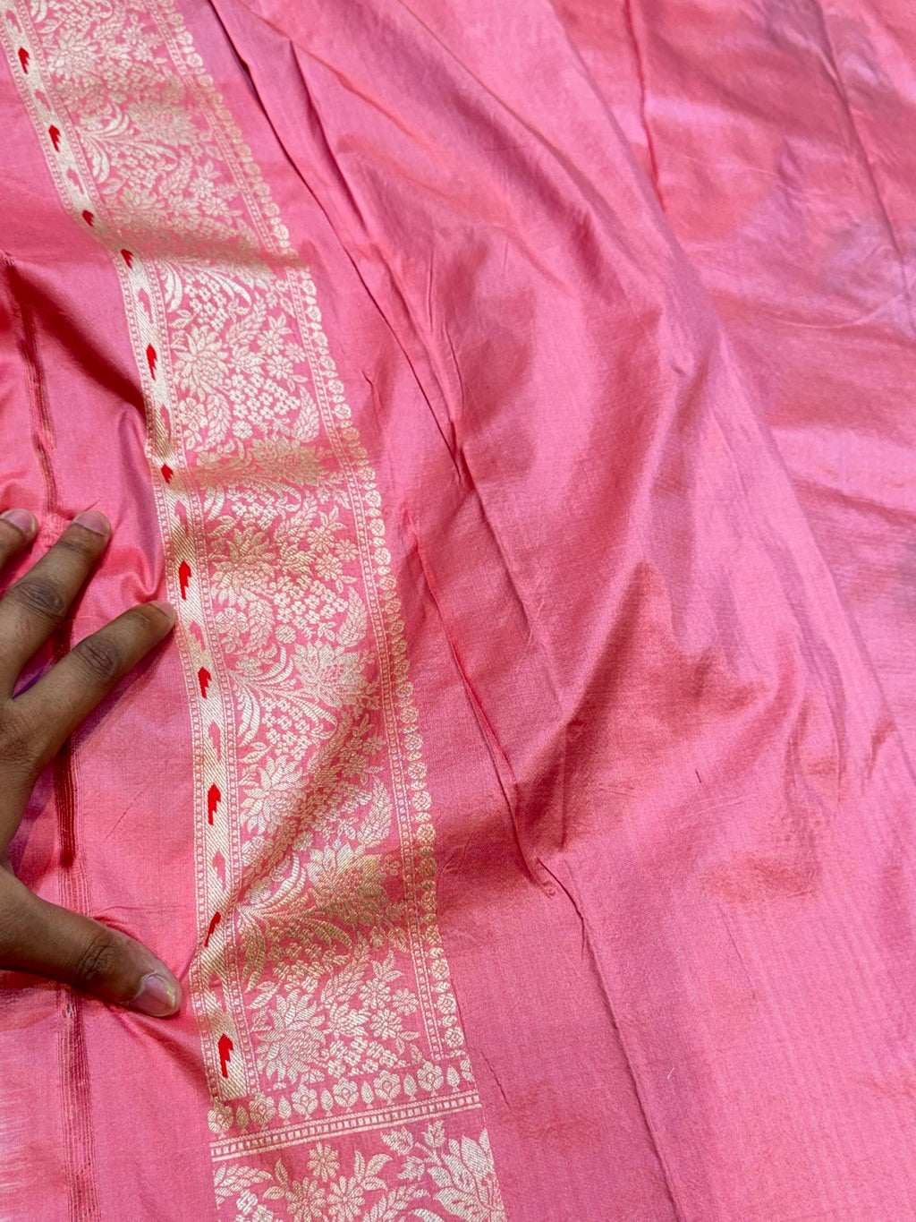 Peach 100% Exclusive Pure Banaras Katan Silk Rangkaat Saree