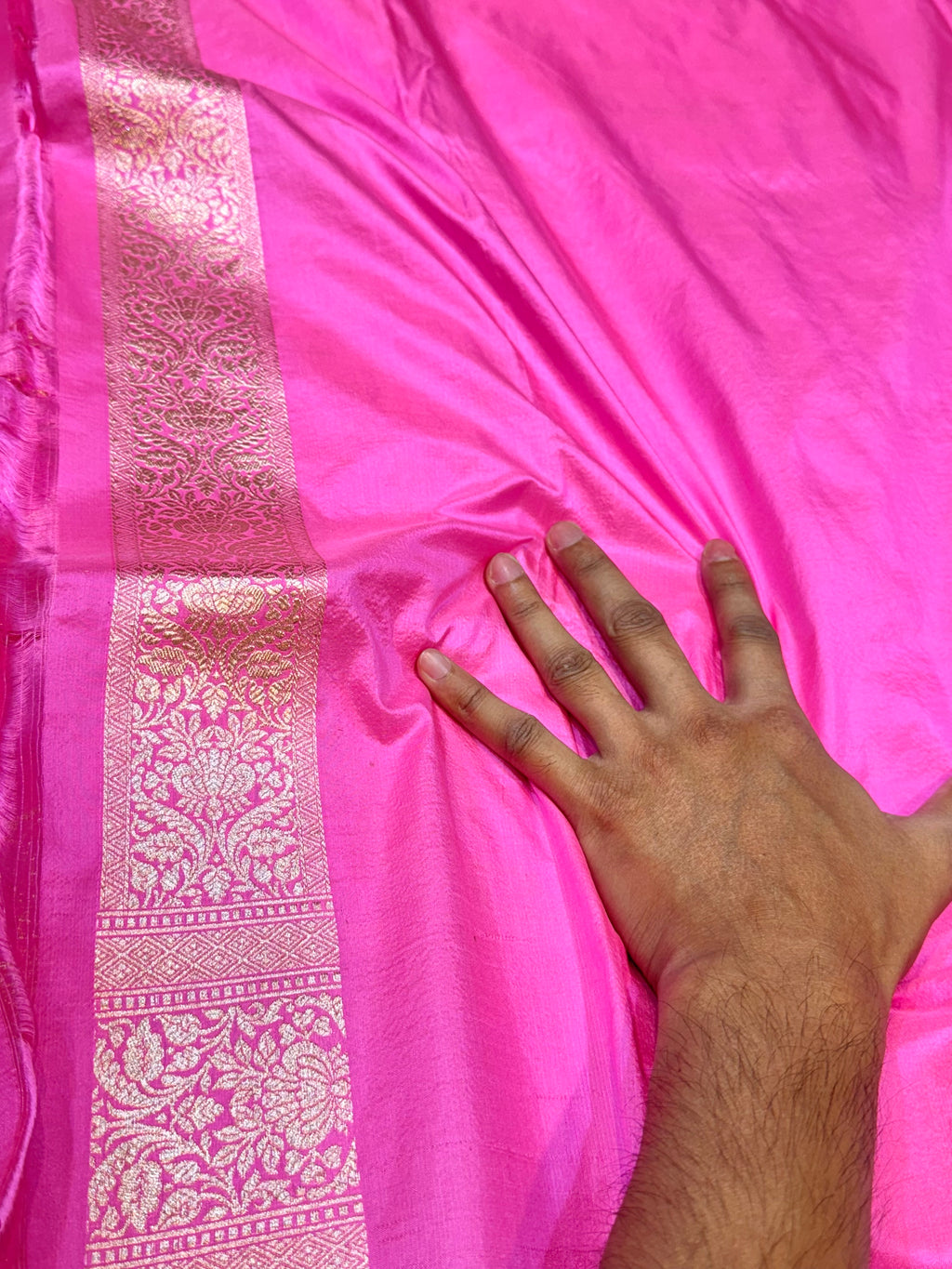 Baby Pink 100% Pure Banarasi Katan Silk Saree