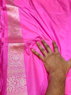 Baby Pink 100% Pure Banarasi Katan Silk Saree