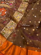 Cheeku 100% Pure Ektara Banarasi Kora Jamdani Saree