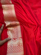 Red 100% Pure Banarasi Katan Silk Tilfi Meenakari Saree