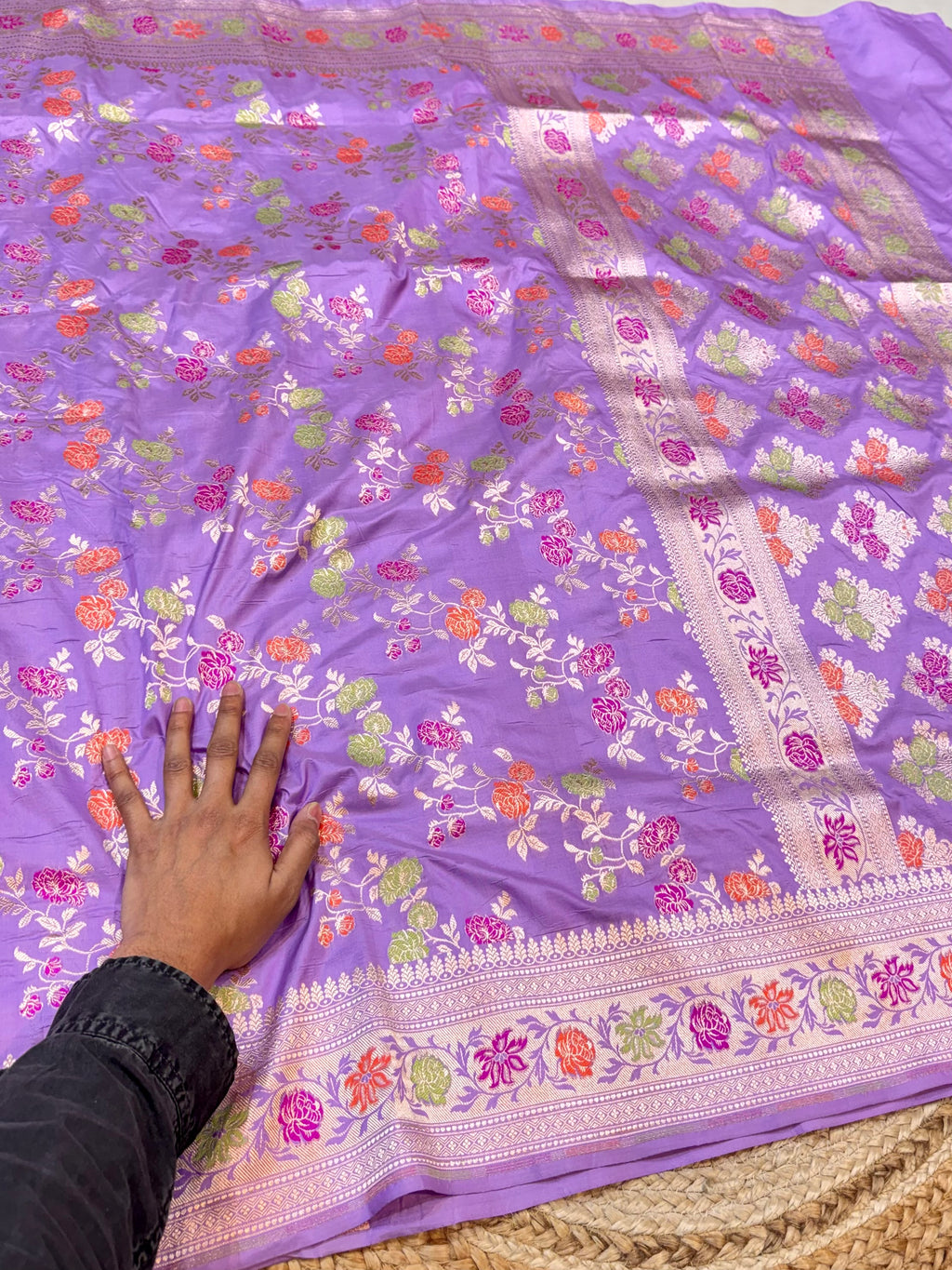 Prebook | Lavender 100% Pure Banarasi Katan Silk Meenakari Saree
