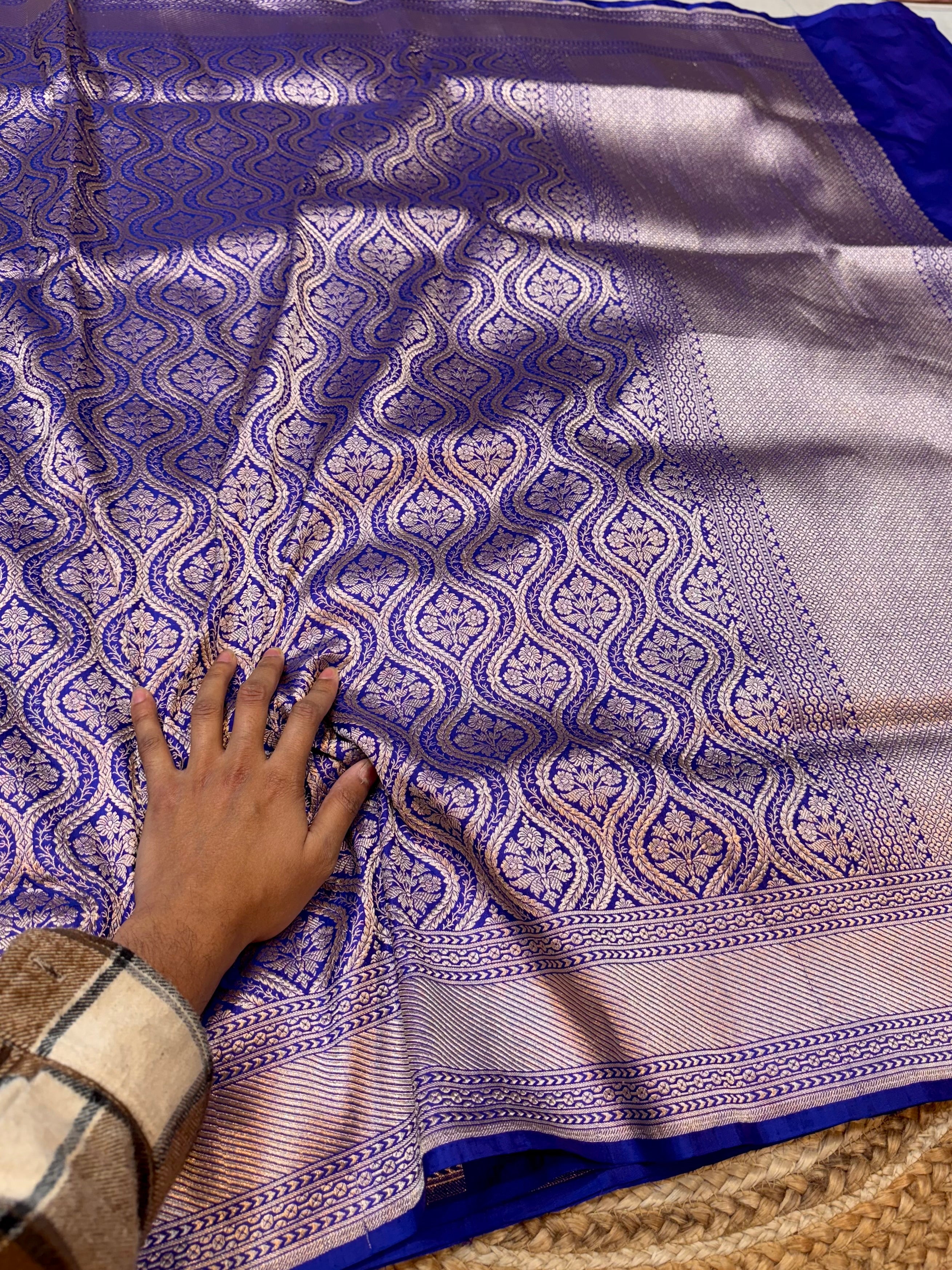 Prebook | Royal Blue 100% Pure Banarasi Katan Silk Brocade Saree