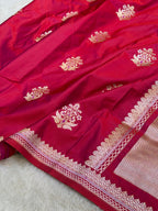 Hot Pink Banarasi Soft Mashru Silk Partywear Saree