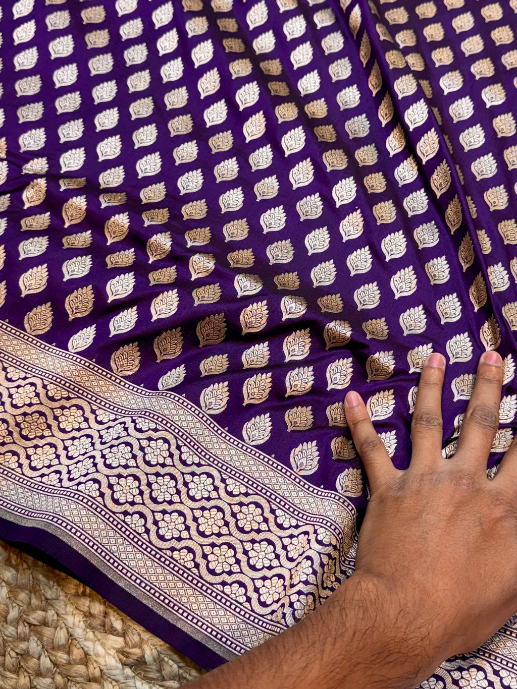 Violet Purple Pure Banarasi Katan Silk Saree