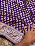 Violet Purple Pure Banarasi Katan Silk Saree