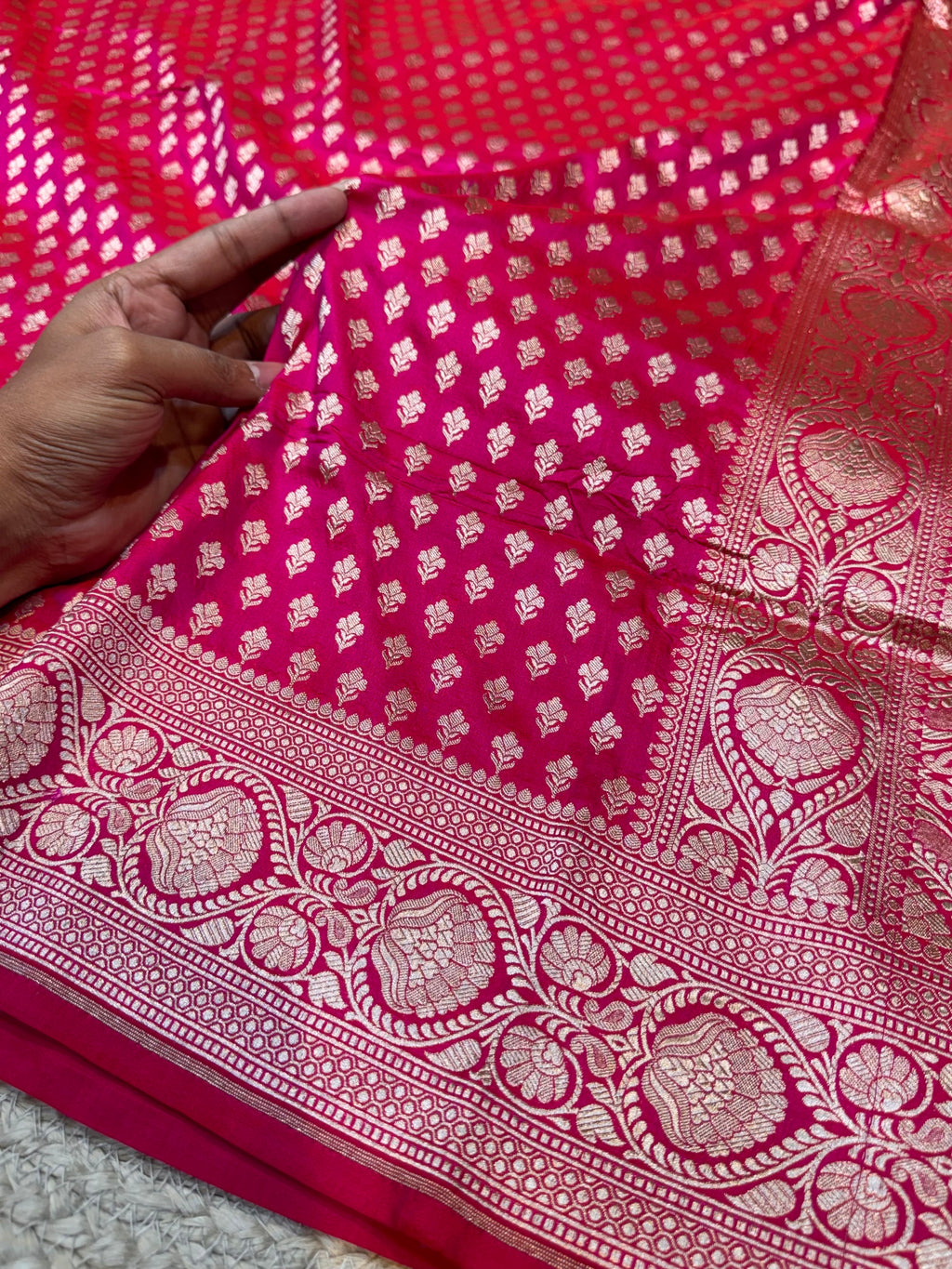 Prebook | Rani Pink 100% Pure Banarasi Katan Silk Saree