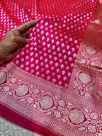 Prebook | Rani Pink 100% Pure Banarasi Katan Silk Saree
