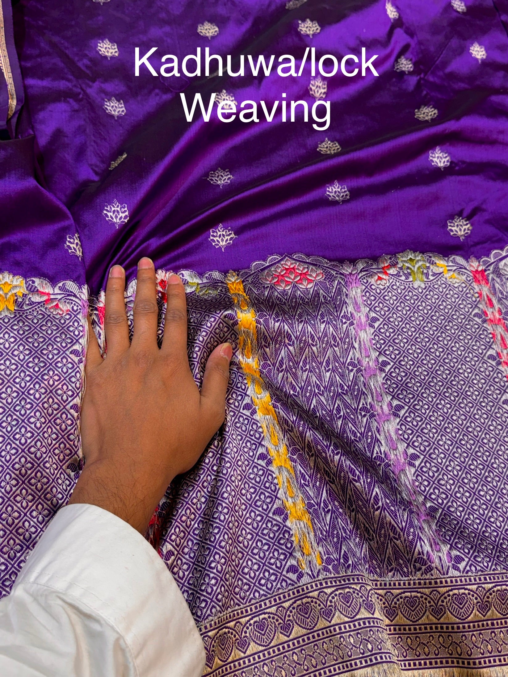 Violet Purple 100% Pure Banaras Katan Silk Handloom Handwoven Pattu Saree