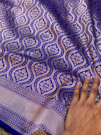 Prebook | Royal Blue 100% Pure Banarasi Katan Silk Brocade Saree