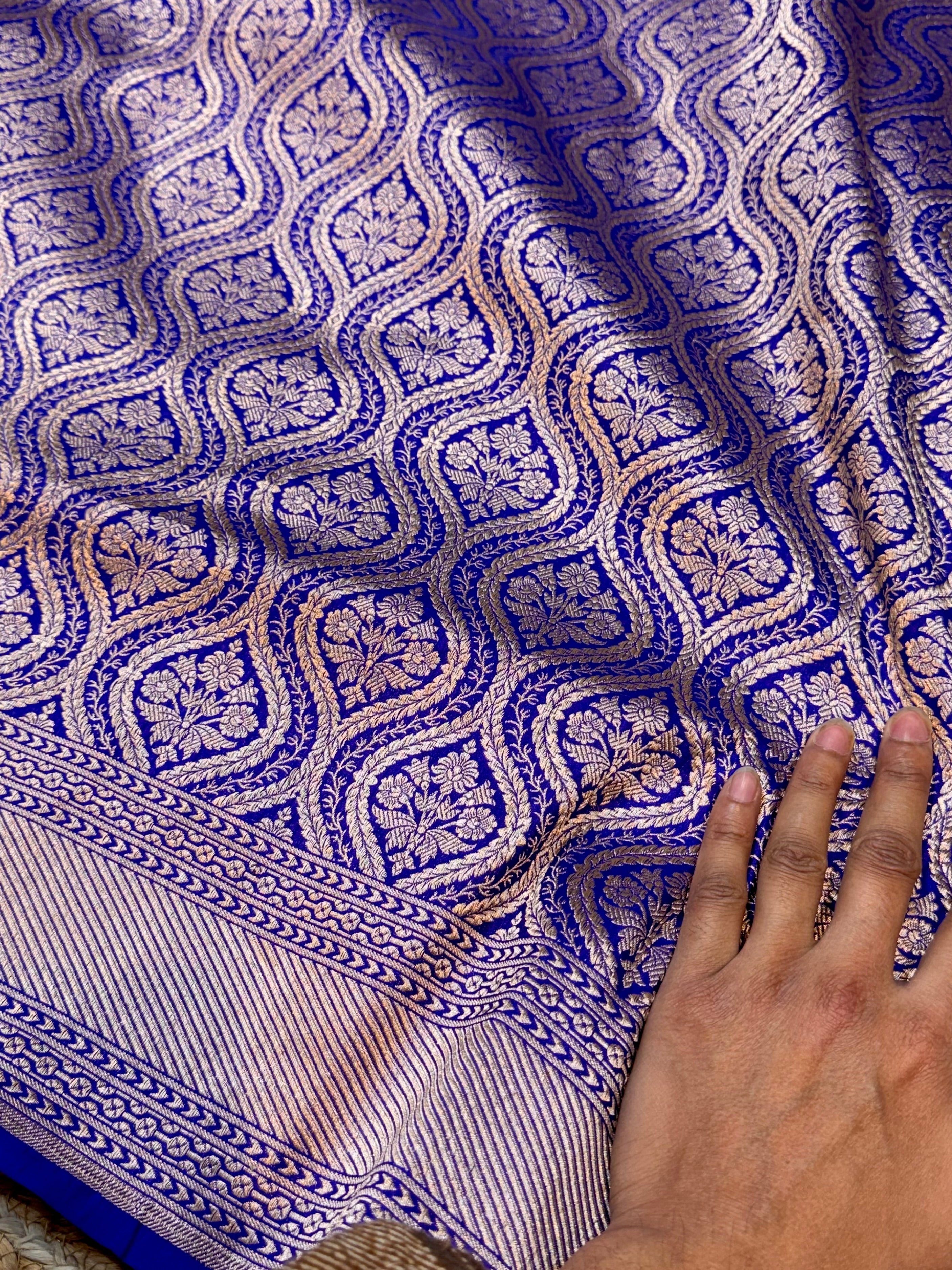 Prebook | Royal Blue 100% Pure Banarasi Katan Silk Brocade Saree