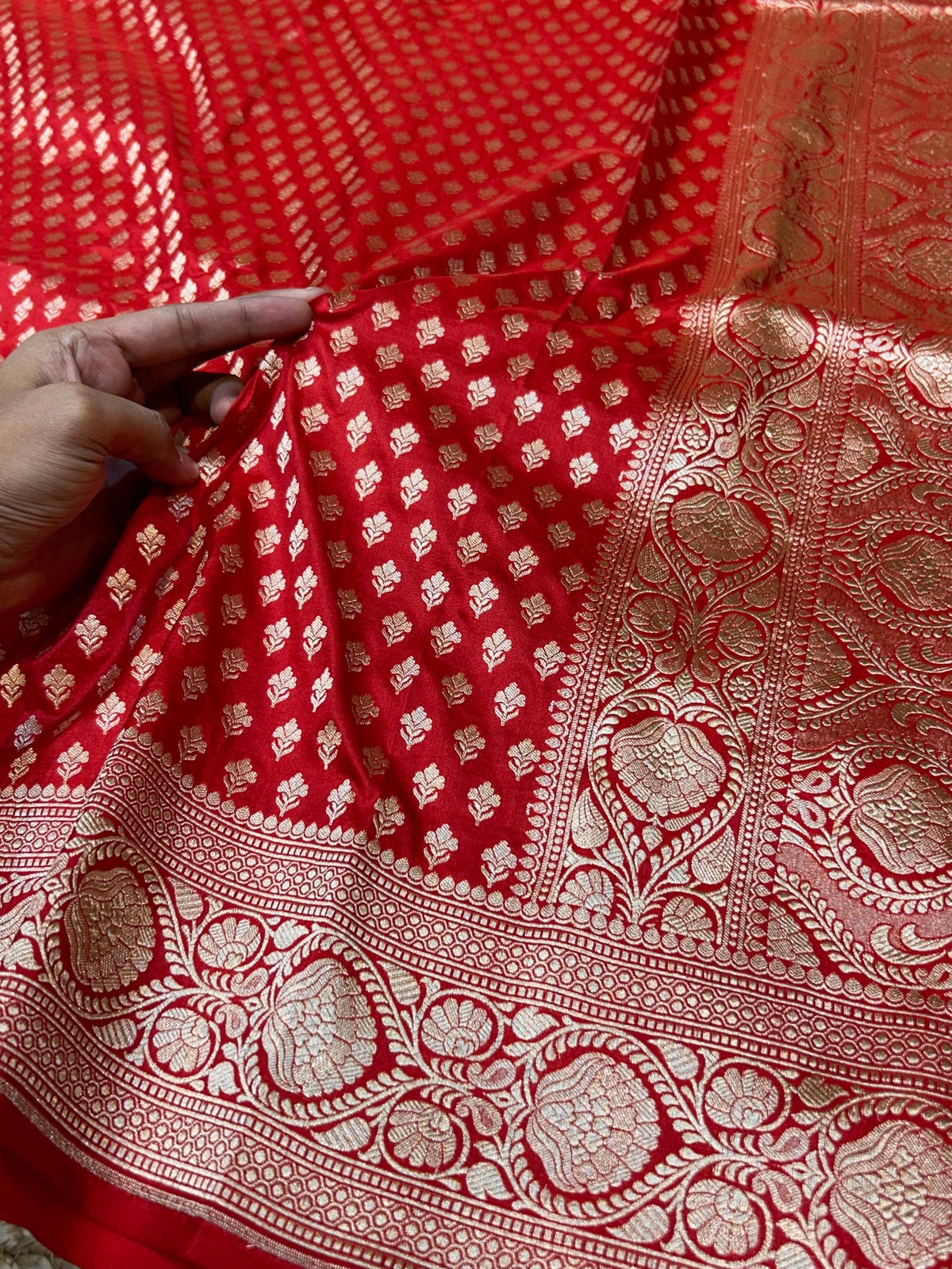 Prebook | Red Pure Banarasi Katan Silk Saree