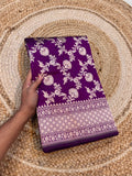 Wine Purple 100% Pure Banarasi Katan Silk Saree