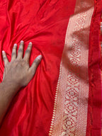 Red 100% Pure Banarasi Katan Silk Meenakari Saree