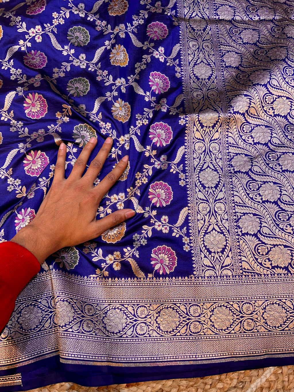 Prebook | Royal Blue 100% Pure Banarasi Katan Silk Meenakari Saree