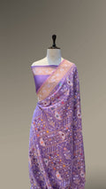 Prebook | Lavender Pure Ektara Banarasi Cotton Jamdani Saree