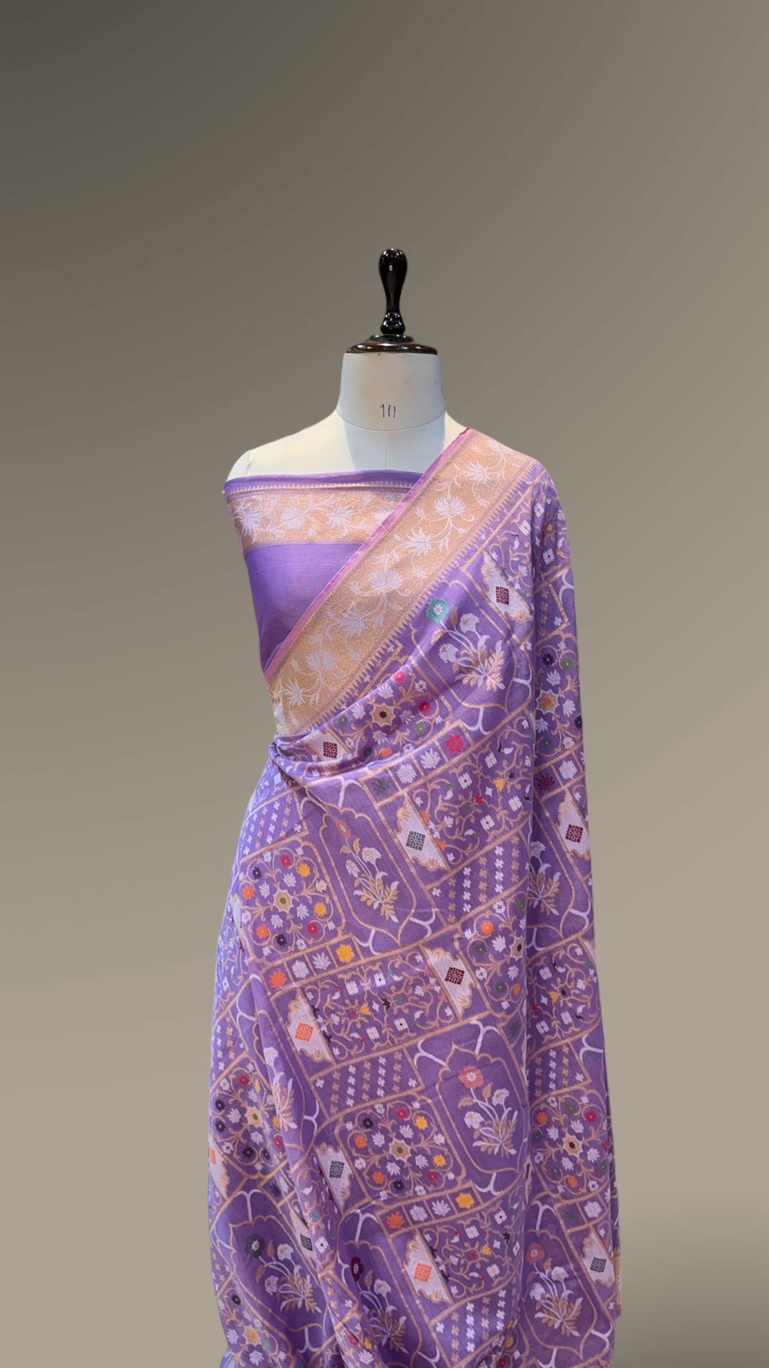 Prebook | Lavender Pure Ektara Banarasi Cotton Jamdani Saree
