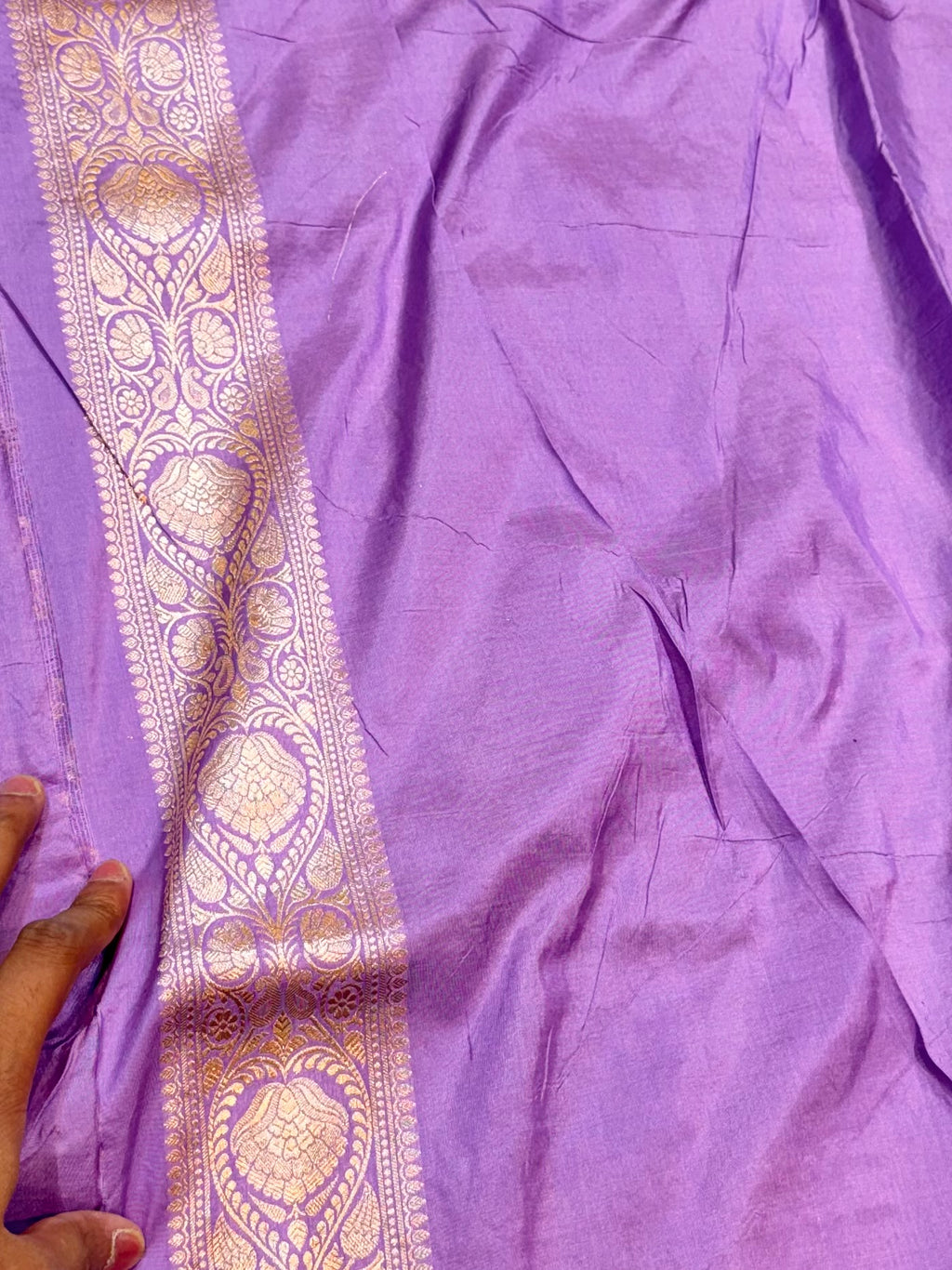 Lavender Pure Banarasi Katan Silk Saree