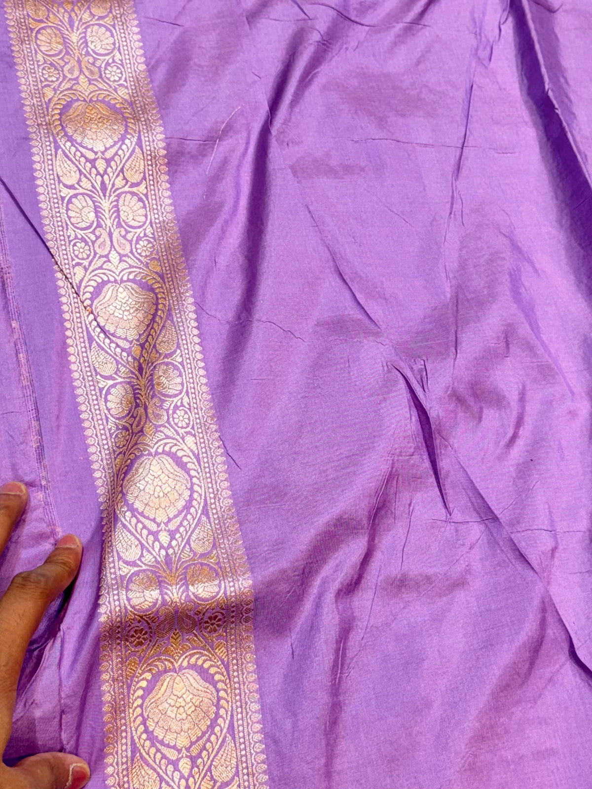 Lavender Pure Banarasi Katan Silk Saree