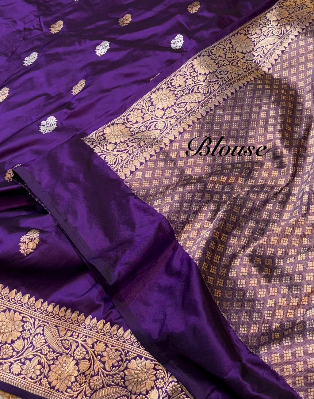 Violet Purple 100% Pure Banaras Katan Silk Handloom Handwoven Pattu Saree
