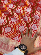 Red 100% Pure Banarasi Katan Silk Tilfi Meenakari Saree