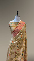 Prebook | Mehendi Green 100% Pure Ektara Banarasi Kora Jamdani Saree
