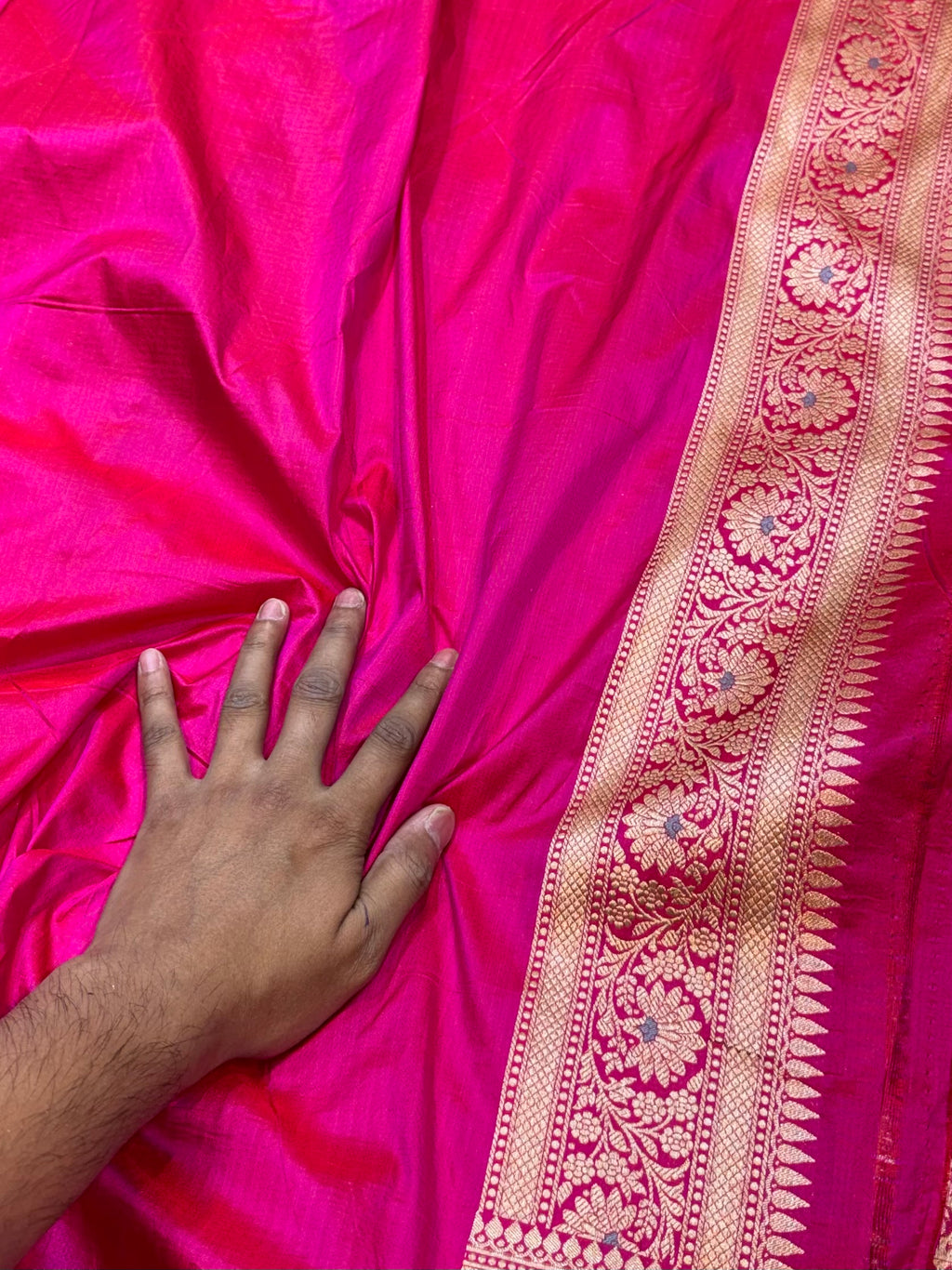 Prebook | Rani Pink 100% Pure Banaras Katan Silk Rangkaat Saree