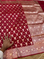 Prebook | Aishwarya Rai | Maroon 100% Pure Banarasi Katan Silk Saree