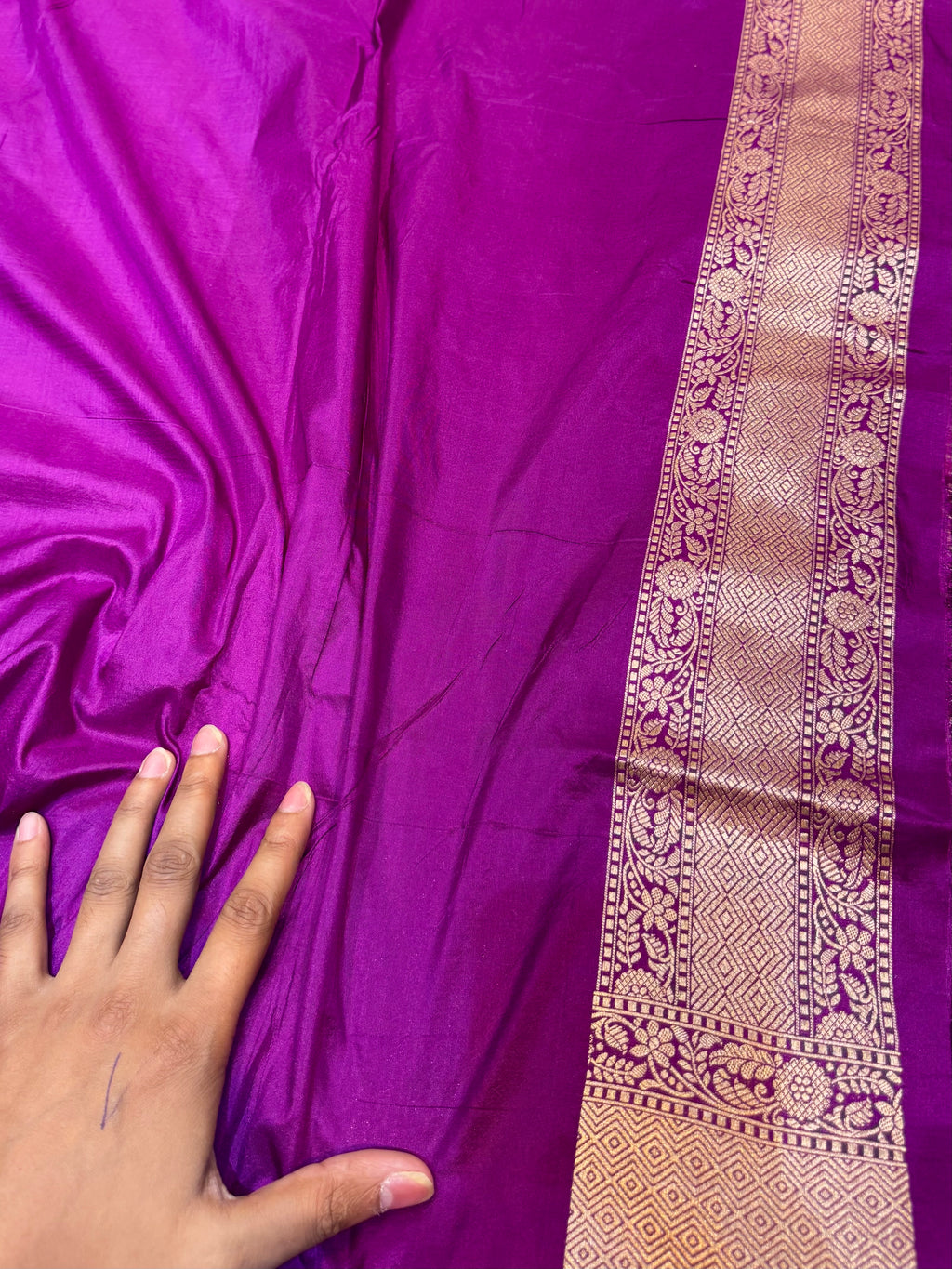 Deep Purple 100% Exclusive Pure Banaras Katan Silk Rangkaat Saree