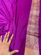 Deep Purple 100% Exclusive Pure Banaras Katan Silk Rangkaat Saree