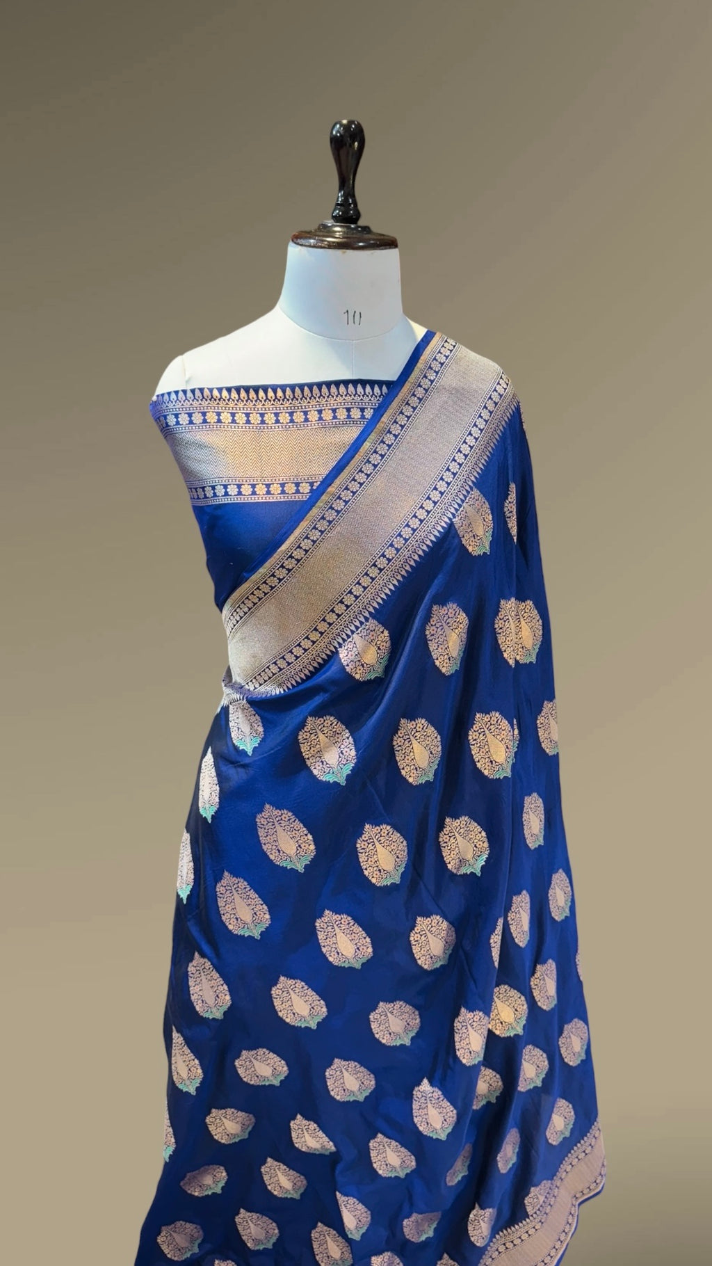 Peacock Blue Neeta Ambani Mam inspired 100% Pure Banarasi Katan Silk Meenakari Saree