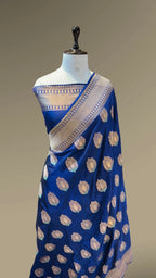 Peacock Blue Neeta Ambani Mam inspired 100% Pure Banarasi Katan Silk Meenakari Saree