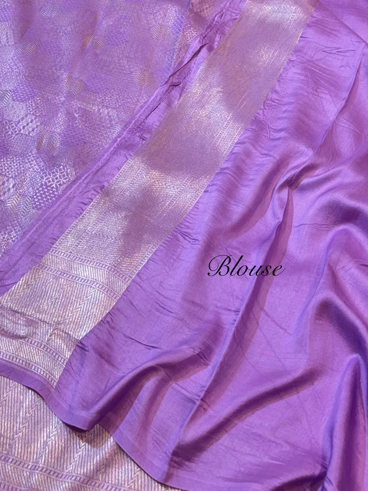 Lavender Pure Handloom Banarasi Mashru Silk Saree