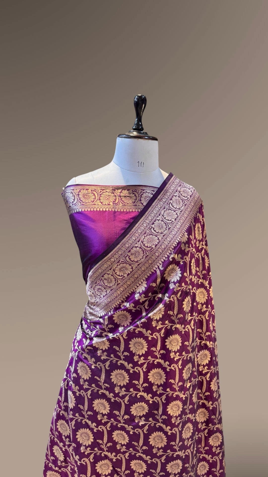 Wine Purple 100% Pure Banarasi Katan Silk Saree