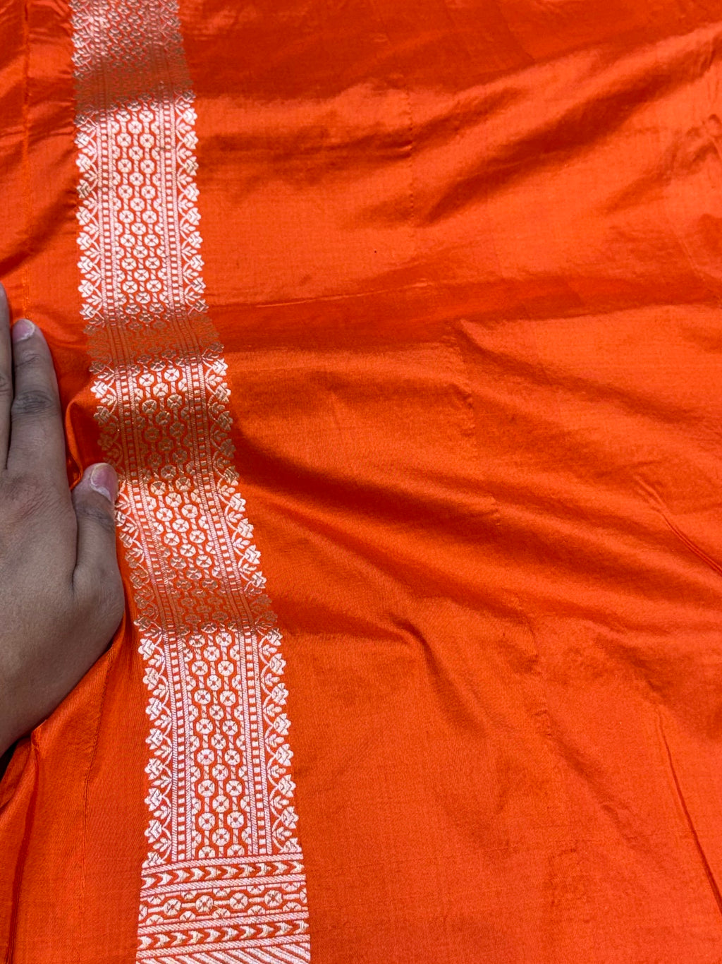 Pebook | Fanta Orange 100% Pure Banarasi Katan Silk Brocade Saree l
