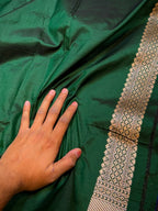 Bottle Green 100% Pure Banarasi Katan Silk Meenakari Brocade Saree