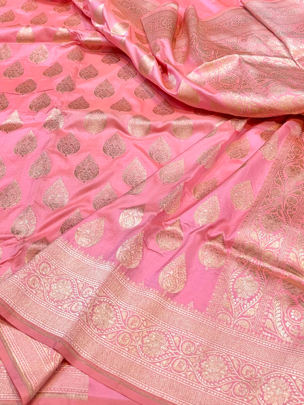 Prebook | Baby Pink 100% Pure Banarasi Katan Silk Saree