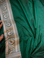 Bottle Green Exclusive Pure Banaras Katan Silk Rangkaat Saree