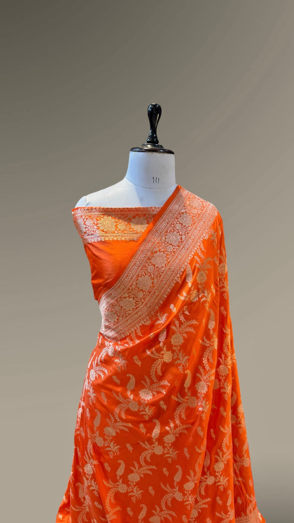 Fanta Orange 100% Pure Banarasi Katan Silk Saree