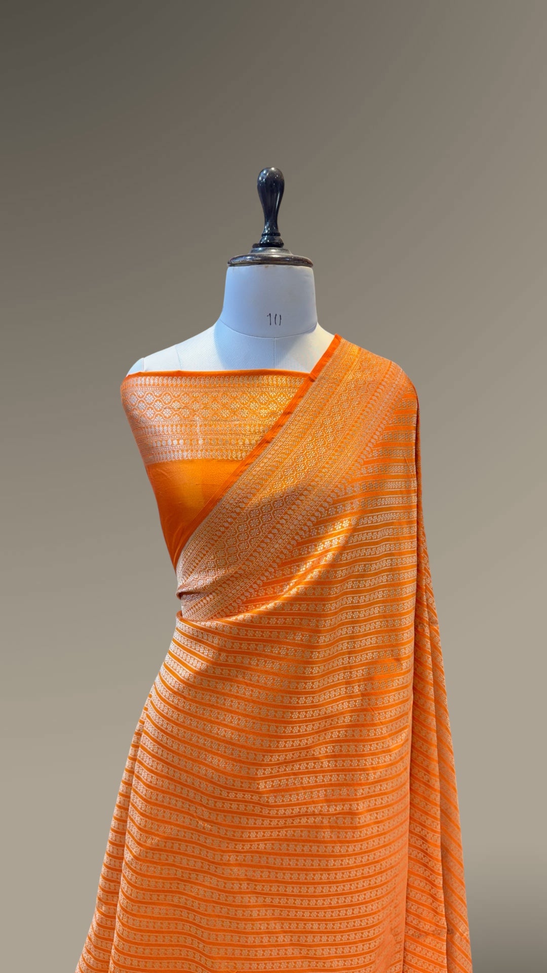 Fanta Orange 100% Pure Banarasi Katan Silk Brocade Saree