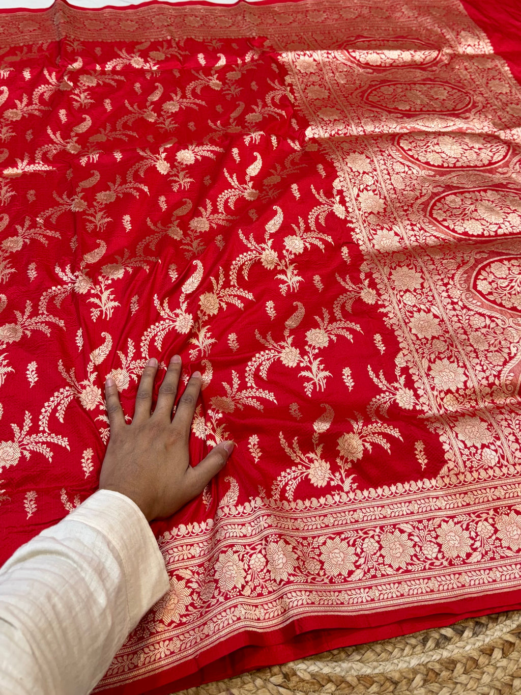 Prebook | Red 100% Pure Banarasi Katan Silk Saree