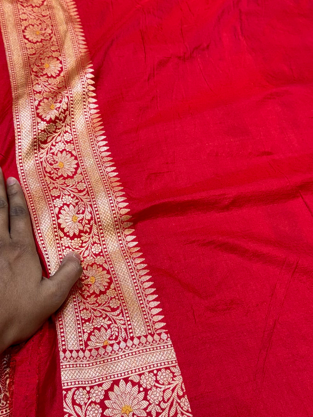 Prebook | Bridal Red 100% Pure Banaras Katan Silk Rangkaat Saree