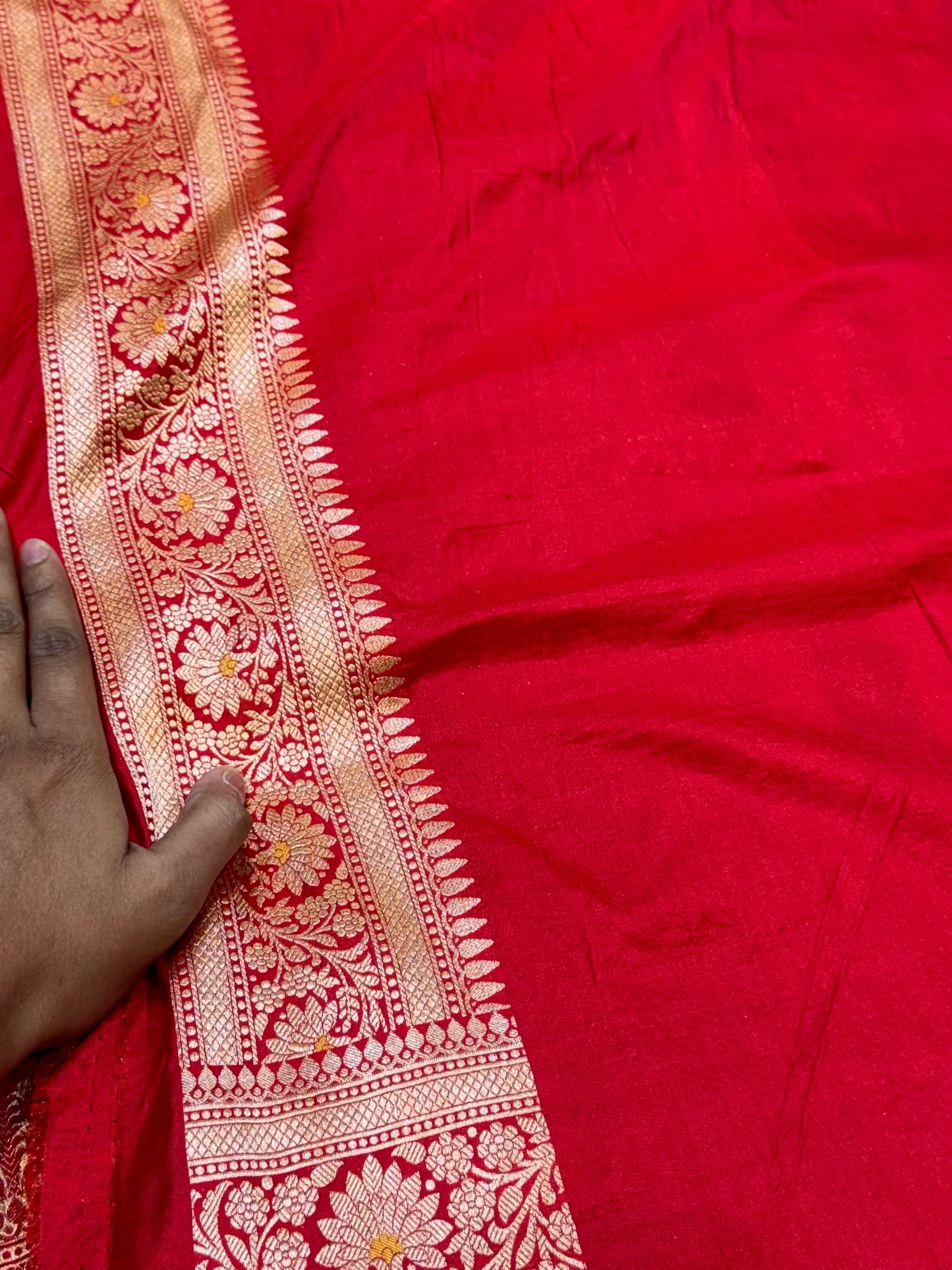 Prebook | Bridal Red 100% Pure Banaras Katan Silk Rangkaat Saree