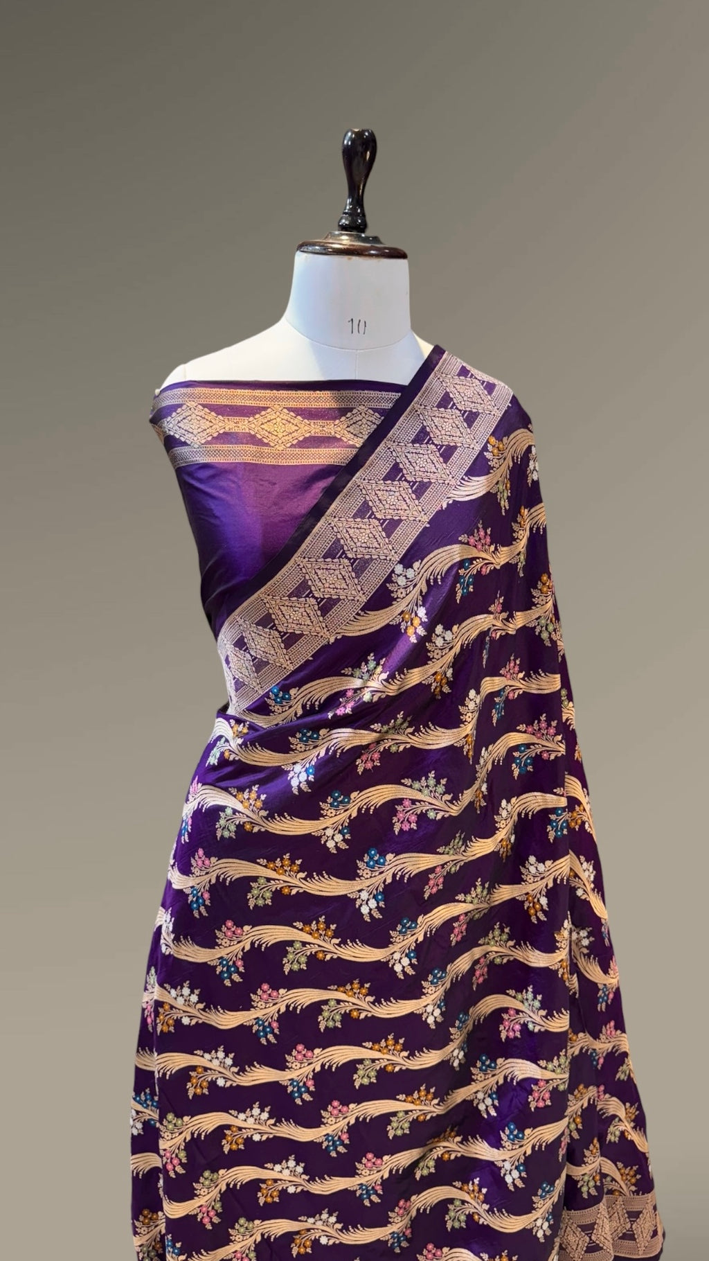 Prebook | Violet Purple 100% Pure Banarasi Katan Silk Meenakari Saree