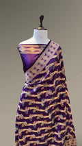 Prebook | Violet Purple 100% Pure Banarasi Katan Silk Meenakari Saree