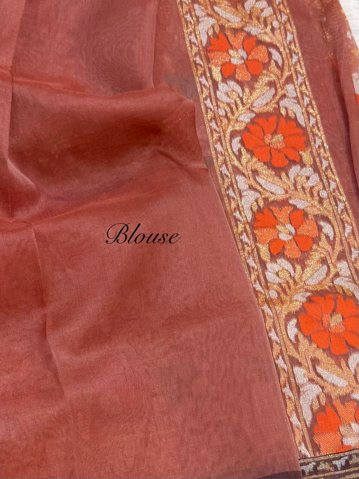 Nude Pink Pure Handloom Banarasi Ektara Kora Jamdani Saree
