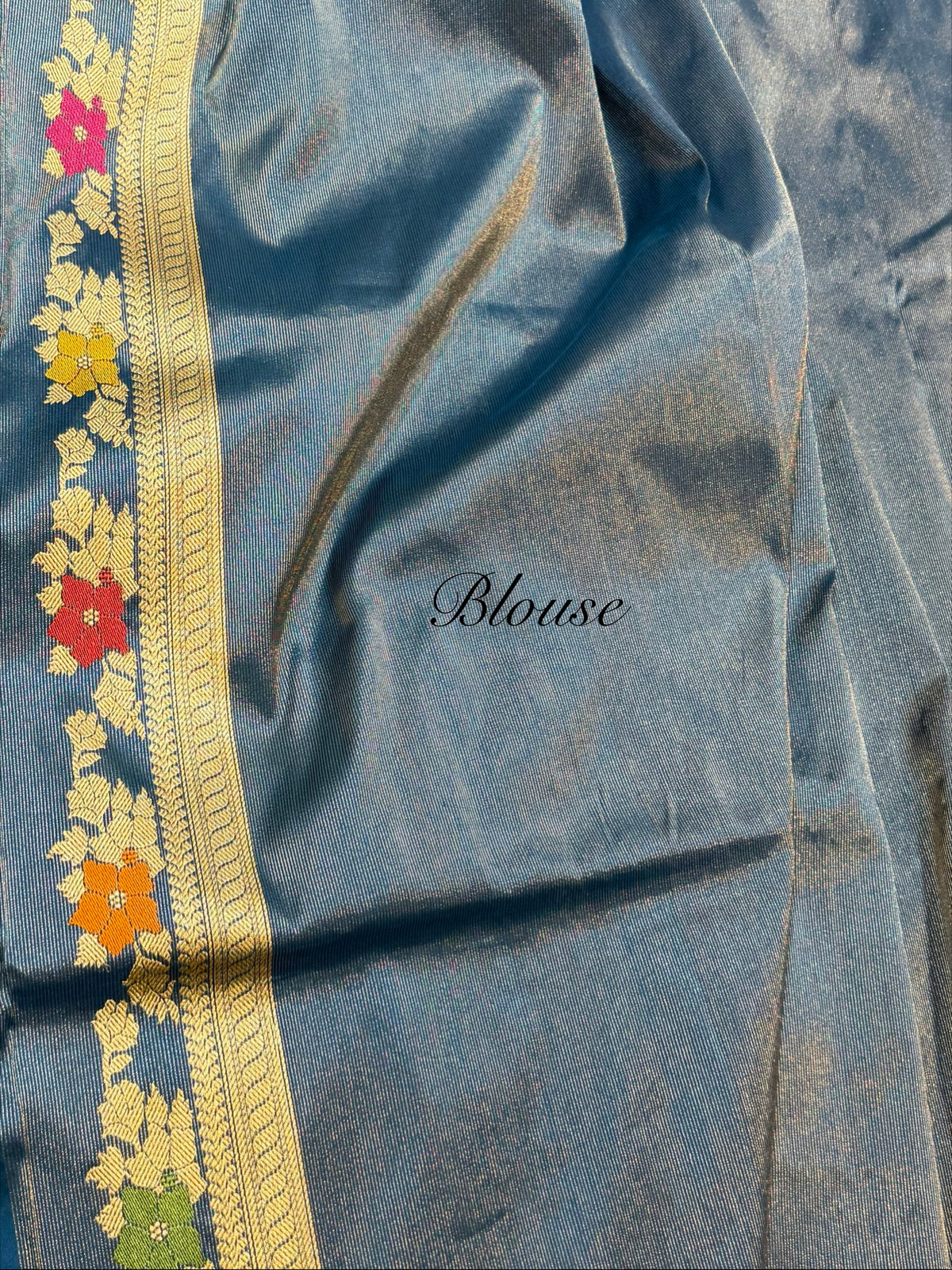 Sapphire Blue Pure Banarasi Katan Silk Tilfi Meenakari Handloom Handwoven Saree