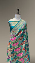 Sea Green 100% Exclusive Pure Banaras Katan Silk Rangkaat Saree